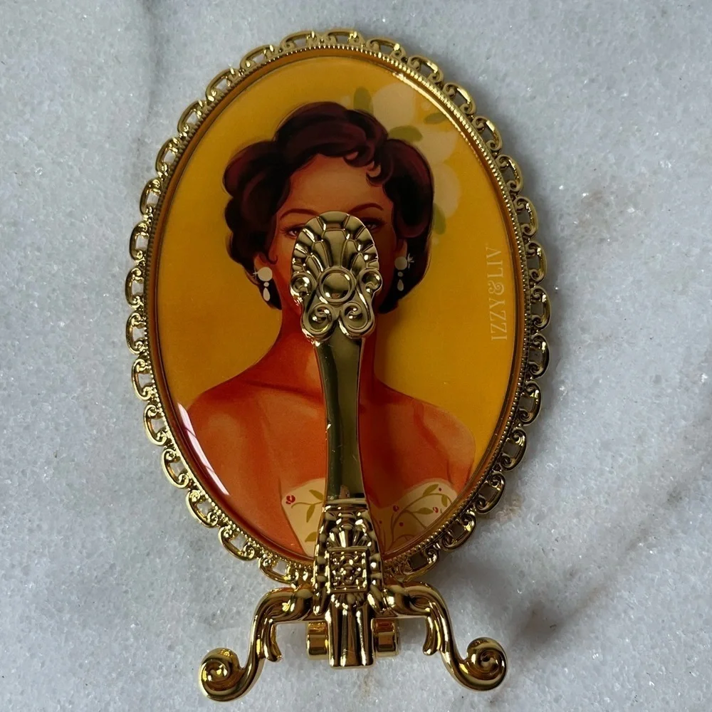 Izzy and Liv gold Fold Away Hand Mirror adjustable